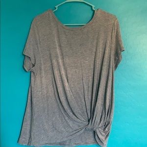 Grey and white striped shirt